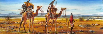 Afrika Werke - Trek mit Kamelen aus Afrika